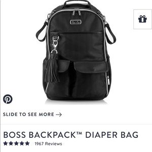 COPY - ItzyRitzy Black Herringbone Boss Backpack Diaper Bag